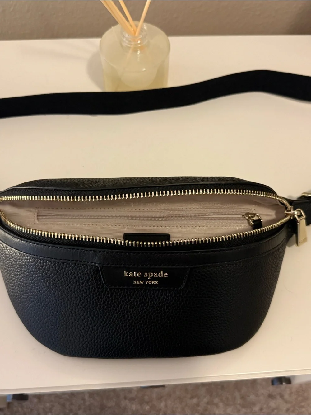 kate spade Black Pebbled Leather Belt Bag